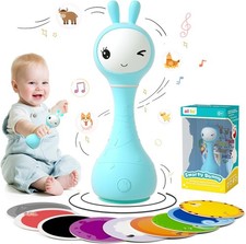 Bunny Rattle Musical Light Toy for 0-24 Month Babies with 4