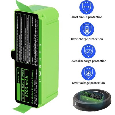 14,8V 6700mAh Akku für iRobot Roomba 980 960 981 966 906 896 895 Vacuum Cleaner