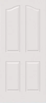 GLOBAL ONE FOREST PRODUCTS PREMIUM WOOD DOORS Primed Smooth Surface MDF 4 Raised Panel Eyebrow Top Solid Core Interior Doors
