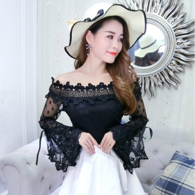 Cvg Magliette Con Brillantini Camicia Donna Camicetta Con Balze