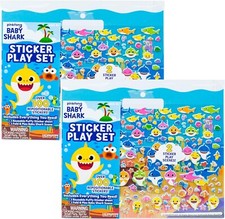 Baby Shark Stickers Play Set Lot Of 4 Pinkfong 100 Reusable Stickers Sealed NEW