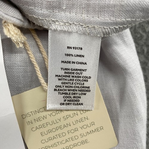 Magaschoni Pants Womens Large L Gray Linen Wide Leg Beach Tropical Trouser Pants - Picture 14 of 15