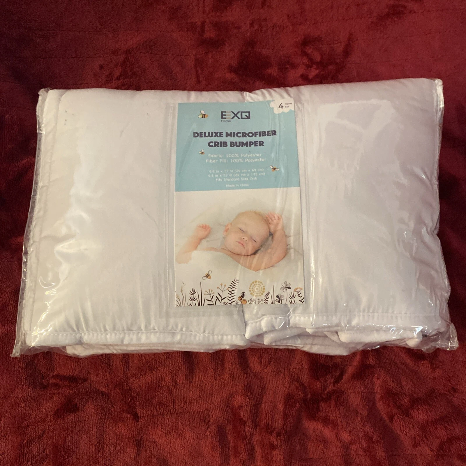 deluxe microfiber crib set 4 pc Color ivory