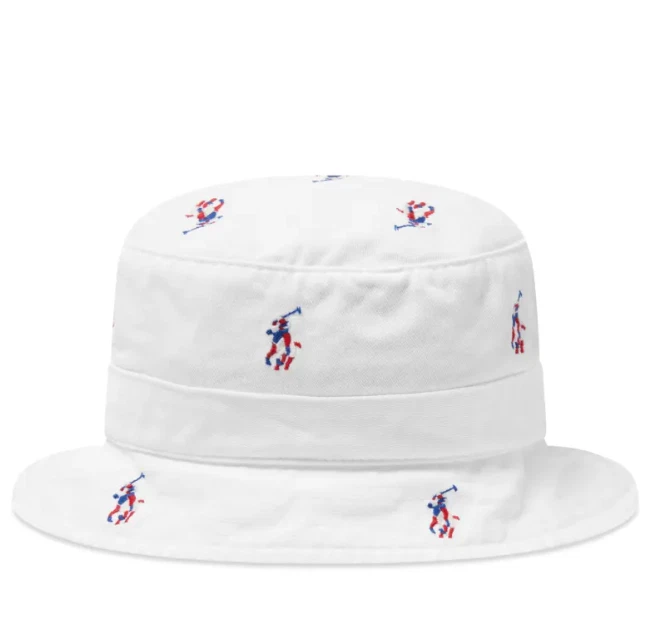 POLO RALPH LAUREN MEN'S WHITE & MULTI LOVELY BUCKET HAT