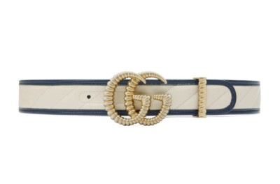 Gucci Gold Buckle White Belt 95 Gucci Ciny Lux Calfskin Blondie 30mm Belt 95 38 White  main image 4