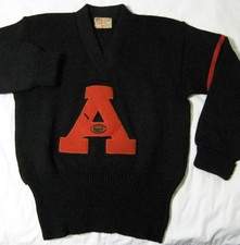 Antique Ashland Ohio Junior High School - Wool Sweater - 1930s Stadium Shaker