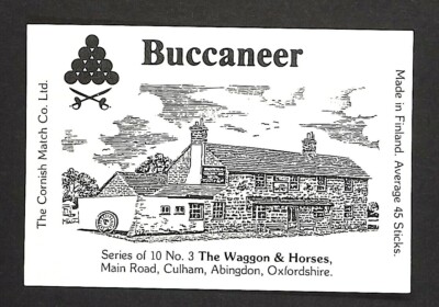Matchbox Label Buccaneer Pub The Waggon & Horses Culham Abingdon Oxon MG622