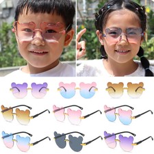 Kids Cartoon Bear Cute Round Sunglasses Girls Baby Children Toddler Shade New