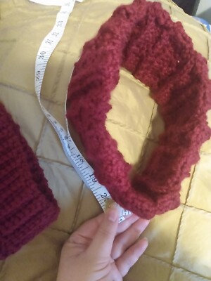 Homemade/Handmade Crochet Maroon Alpaca Hat and Cowl Scarf  display picture 3