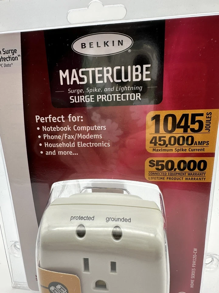 Belkin Mastercube Surge Protector New in package Model F9H120-CW - Image 3 of 4