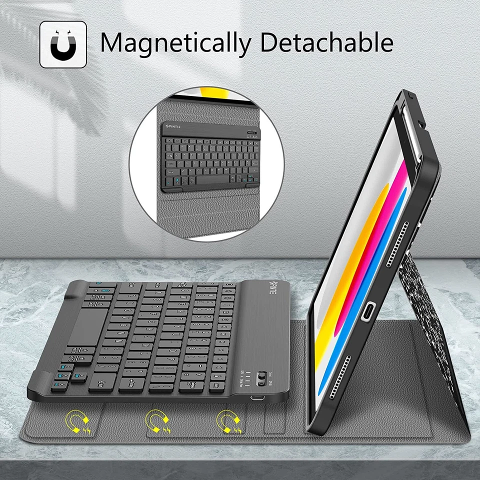 Funda Teclado para iPad (A16) 11ª Gen 2025 / iPad 10ª Gen Suave TPU Cubierta Trasera Foto 3 de 4