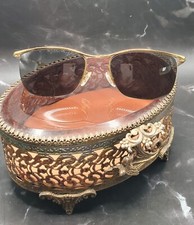 Vintage 1970s Gucci 22K Gold Plated Wrap Eyeglasses Made in Italy