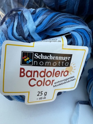 COLOR BANDOLERO de SCHACHENMAYR NOMOTTA: Hilo de cinta azul mediano, negro: lote de 10 - Imagen 3 de 6