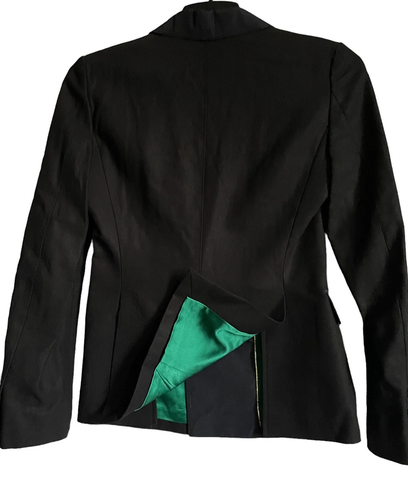 Roberto Cavalli Jacket 42 Long Sleeve Double Breasted 2 Button Tuxedo Black New - Image 4 of 4