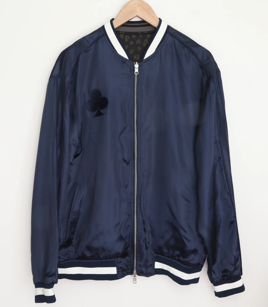 3.1 Phillip Lim◇XS/レーヨン/NVY/ストライプ/リバーシブルボンバー