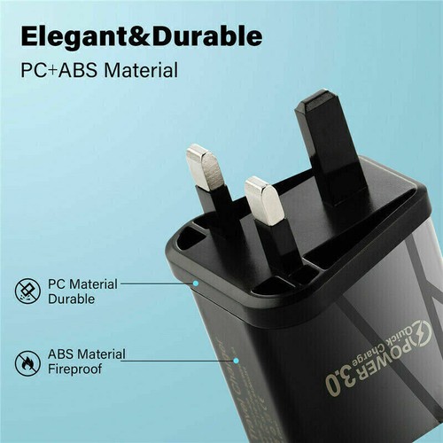 4 ports charge rapide rapide QC 3.0 USB concentrateur mural chargeur domestique adaptateur secteur États-Unis Royaume-Uni UE - Photo 4 sur 16