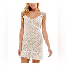 City Studio Sleeveless White Floral Embroidered Mini Dress Graduation Party