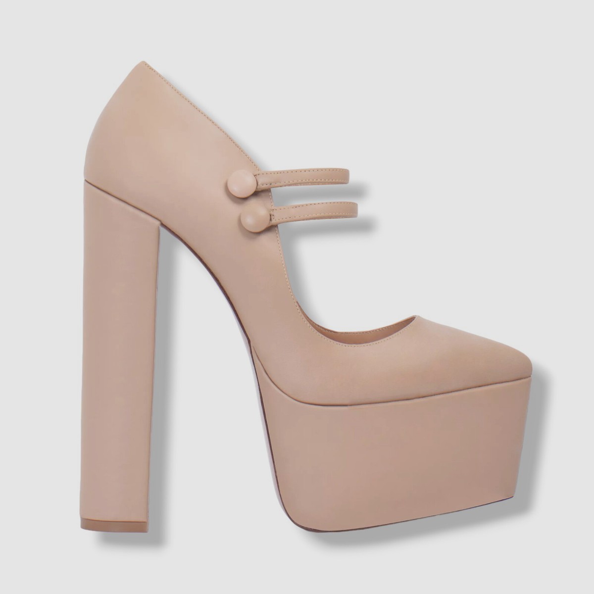 $751 Andrea Wazen Womens Beige Double Jeu 165MM Mary Jane