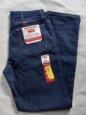 Men's Rustler by Wrangler Classic Regular Fit Straight Leg Jeans 34x32 Dark Wash