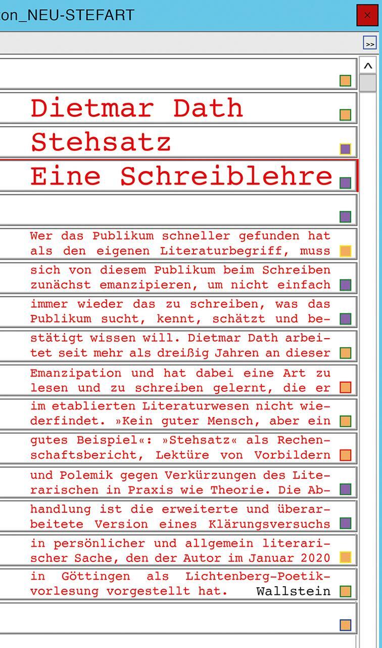 Thumbnail - Dietmar Dath / Stehsatz9783835338012