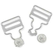 Dritz 2pk Overall Buckles w/ No-Sew Buttons 1in - Nickel