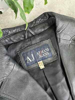 Armani Jeans Vintage Leather Jacket Women`s Size 40 | eBay