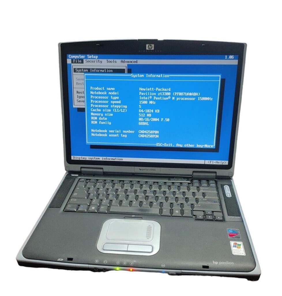 HP Pavilion zt3000 15.4''Intel Centrino Pentium M 1500MHz