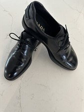 PRADA OXFORD LACE UP DRESS MENS SHOES BLACK LEATHER. 10.5 US  9.5 UK.