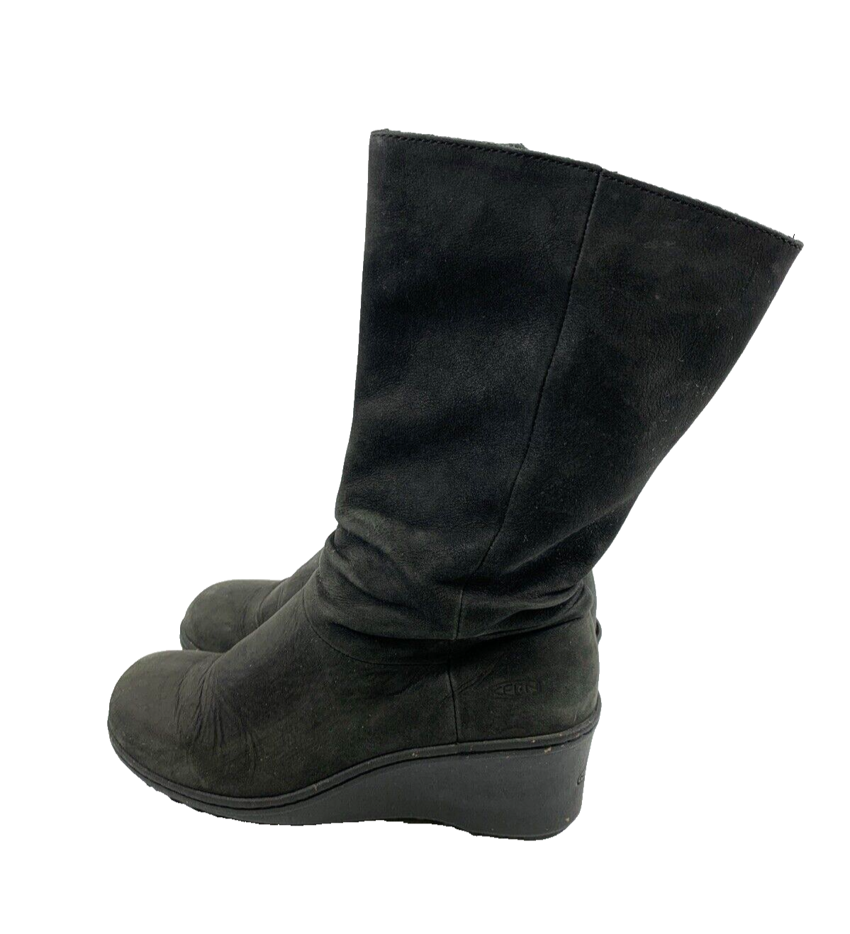 Stivali Keen Akita Mid neri in pelle con zeppa e strappo slouch 1007692 donna 7 5