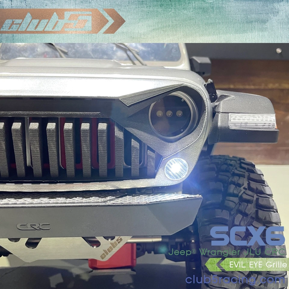 Scale Front "Evil Eye" Grille Overlay for SCX6 Jeep JLU Wrangler - Image 4 of 4