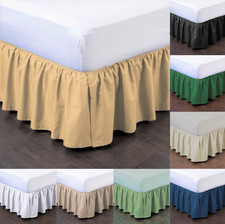 1PC BEDDING DRESSING BED PLEATED SKIRT WITH OPEN CORNERS 14" INCH DROP NEW STYLE