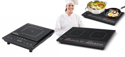 SMH LINE Induktionskochfeld Induktion Doppel 2000W-4000W Elektro Herdplatte Camping Timer