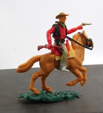 Timpo Swoppet Mounted Cowboy with a Pistol and a Rifle