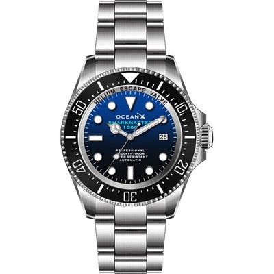 OceanX Sharkmaster 1000 Automatic Men's Diver Watch 44mm Blue Dial