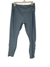 RBX Leggings XL Sea Green Ruched Detail Polyester Spandex NWOT