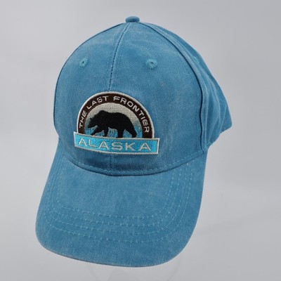 NEW Alaska Outpost Last Frontier Bear Patch Snapback Hat Blue Mens OSFA