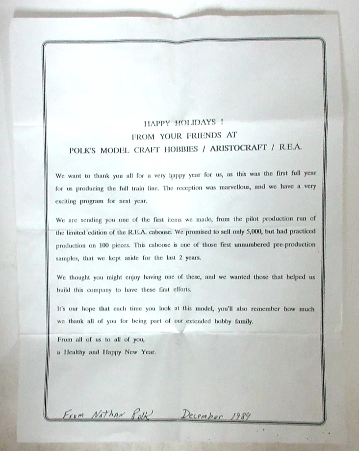 RAILWAY EXPRESS AGENCY G Scale Caboose 42105   VERY  RARE   NEW  ONLY  1 OF 100 - Image 2 of 4