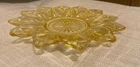 Vintage Topaz Yellow/Amber Federal Glass Sunflower/Sunburst Petal Plate 6.5 in