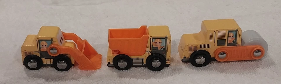 Lote de 3 piezas de juguetes de mini camión de construcción de madera J*adore Foto 3 de 4