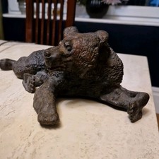 Antique Russian Nikolai Lieberich 1828-1883 Resting Bear Sculpture Kaslinskii