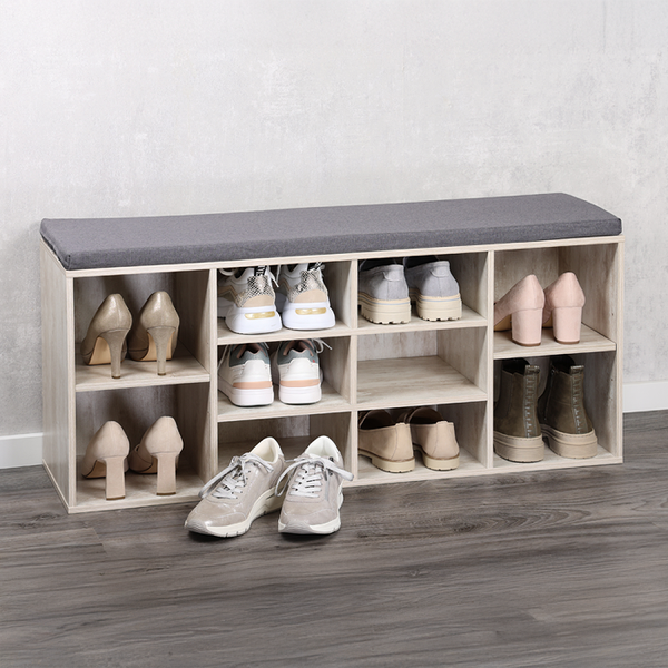 Kesper Schuhschrank Mit Sitzkissen, 103,5 X 29,5 X 48 Cm, Hellgrau 15931 13-image