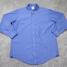 Brooks Brothers Dress Shirt Mens 16, 33 Blue Non-Iron Traditional Fit Cotton L/S
