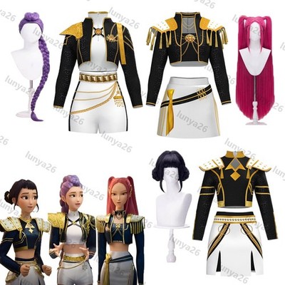 Zoey Kpop Demon Hunters Costume KPop Demon Hunters Cosplay Costume Set Rumi Mira Zoey Halloween Party Fancy Dress For Womens White _e A Kids Demon Hunters Costume