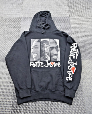Offizieller schwarzer Hoodie Poetic Justice Filmgrafik Erwachsene - kleiner Tupac