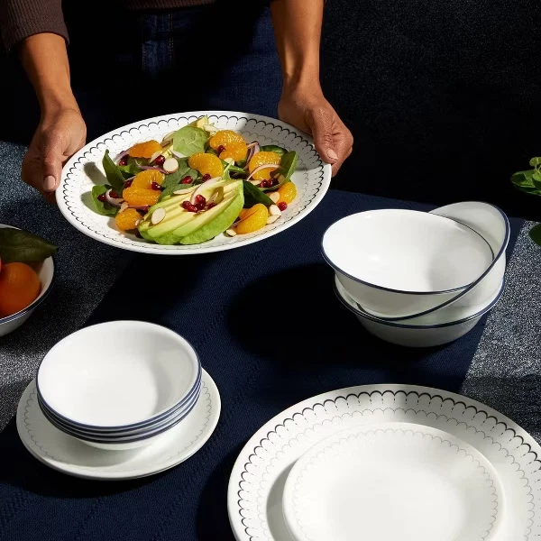 Corelle Blue Caspian Lace 16 Piece Dinnerware Set Service for 4 NEW - Image 4 of 4