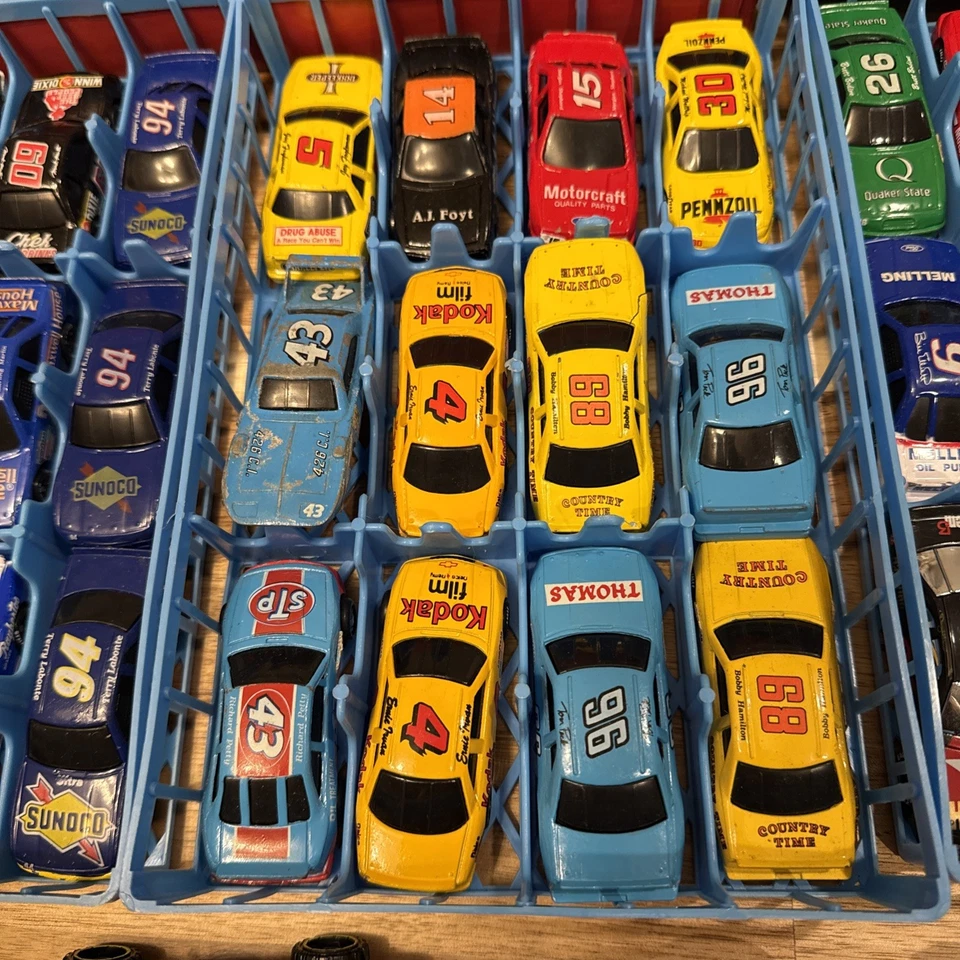 VintAGE Matchbox Hot wheels micro machines diecast Racing Cars nascar Lot Of 63 - Image 3 of 4