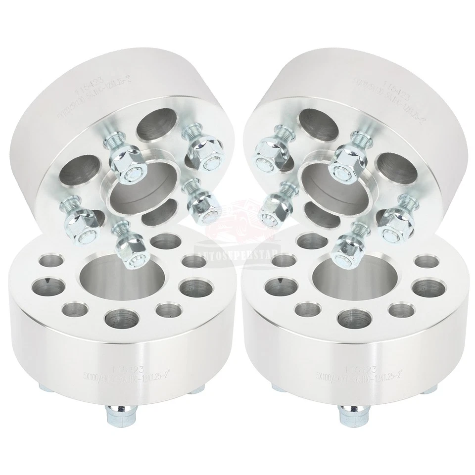 Espaçadores de roda 4 peças 2" 50mm 5x100 12x1.25 parafusos prisioneiros para Subaru Forester Outback - Imagem 4 de 4