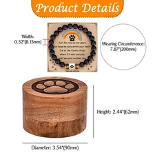 Paw Pattern Wooden Pet Urn Bracelet Set Dog Cat Hamster Memorial Gift Small Pet
