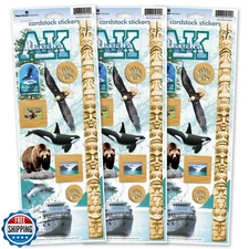 Paper House Productions Alaska Cardstock Sticker Sheet 3-Pack for Crafts, Scr