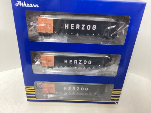 Paquete de 3 góndola de carbón Athearn #7668 escala HO “Herzog” 50' Thrall lado alto | Zustand: New